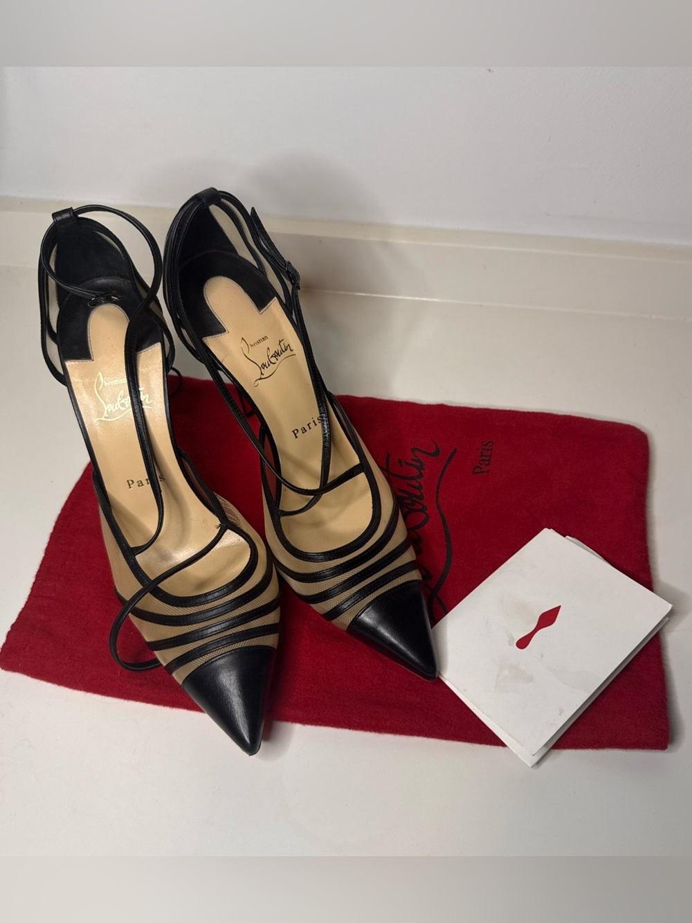 Christian Louboutin 100mm Pumps Black & Red